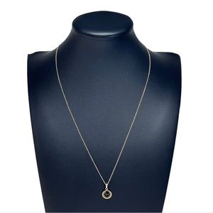 VTG 10K GF Circle Pendant Black Onyx Necklace 19"